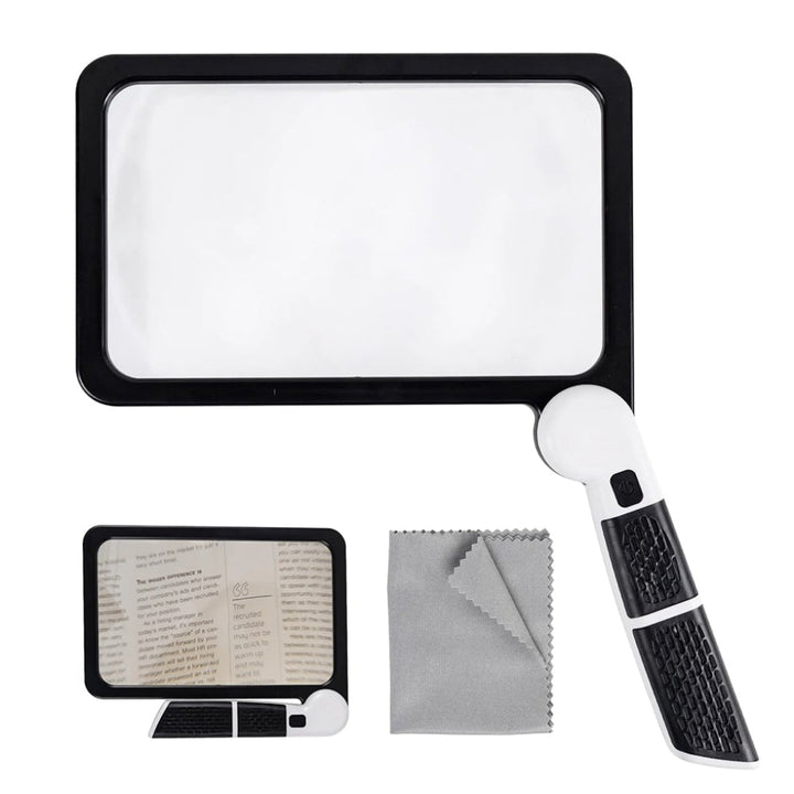 Handheld vergrootglas voor fullpage lezen, een draagbare universele leeshulp voor precieze inspectie en leesgemak.