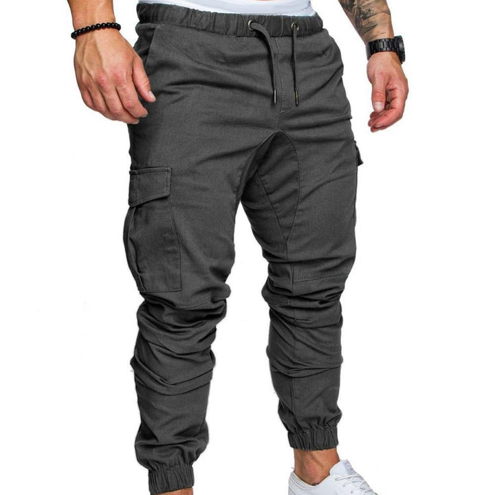 Heren cargo broek met elastiek in de taille. Comfortabele, casual herenbroek voor dagelijks gebruik. Trendy mode.