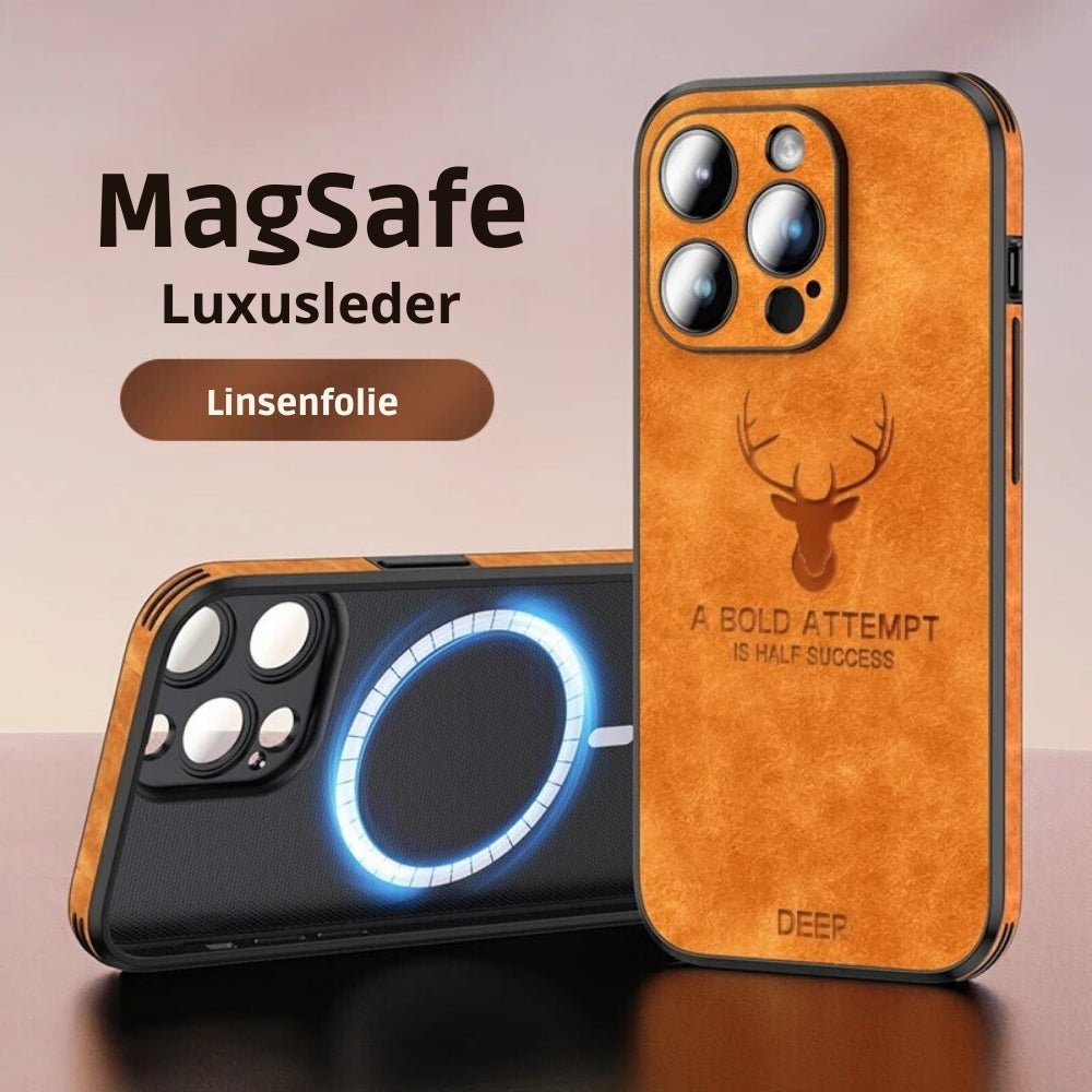 Exclusief leren iPhone beschermhoesje, slank profiel en maximale bescherming.
