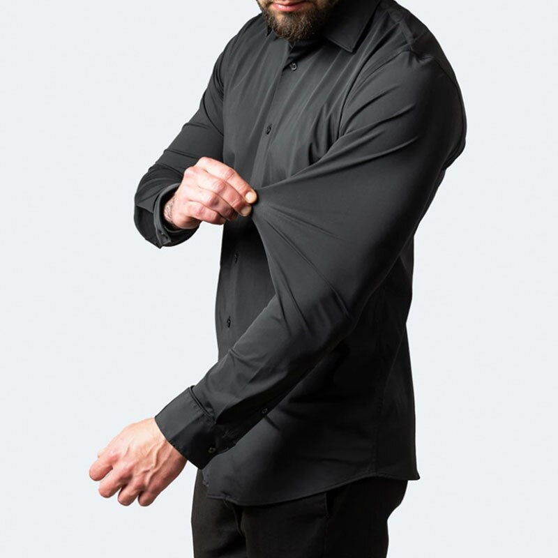 Professioneel elastisch herenoverhemd, kreukvrij en stijlvol voor een verzorgde kantoorlook.