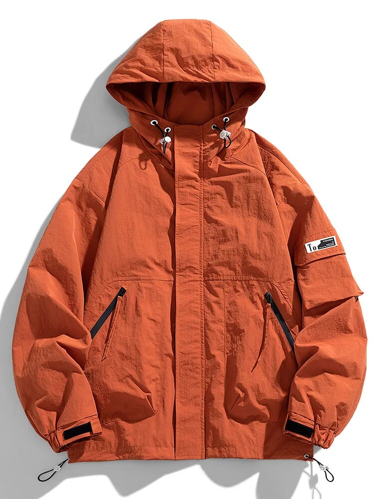 Stijlvol heren windjack met ritssluiting, waterafstotend voor lente & herfst outdoor. Comfortabele nylon bovenkleding.
