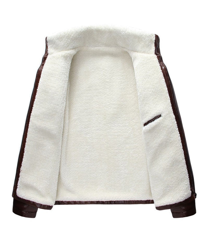 Donkerbruine heren zip-front jas, wild west design, vintage look voor casual en motorrijders.