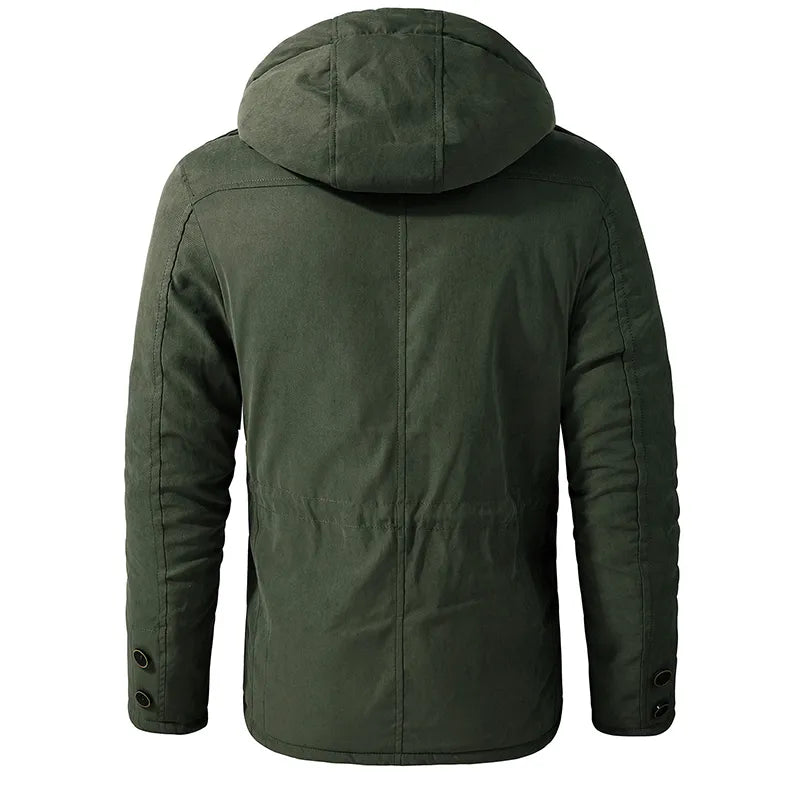 Warme heren parka met capuchon, winddicht en waterafstotend. Perfecte winterjas voor outdoor activiteiten.