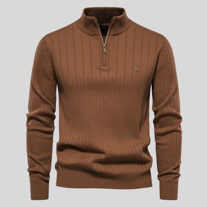 Nieuwe collectie half-zip trui voor mannen. Warme, comfortabele en stijlvolle winterkleding, perfect voor het najaar.