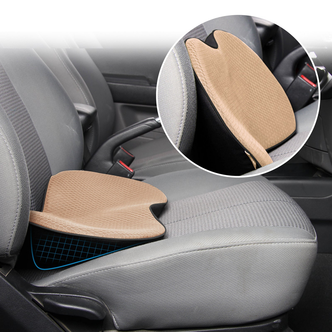 Auto zitkussen met rugsteun voor volwassenen; ergonomisch ontwerp voor optimaal rijcomfort.