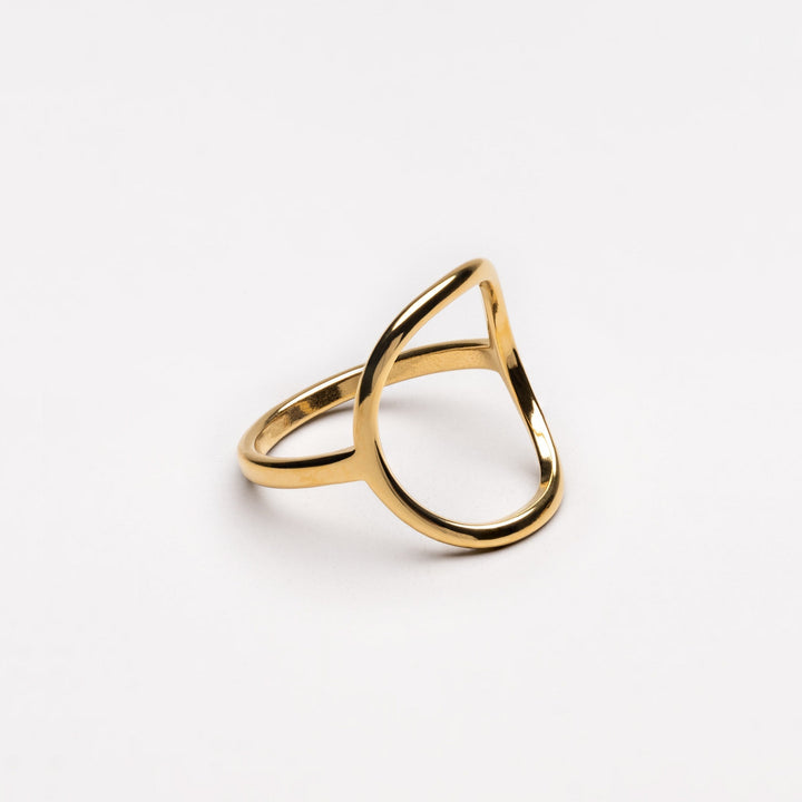 Dames ovale ring Noa in goud, minimalistisch en elegant sieraad.