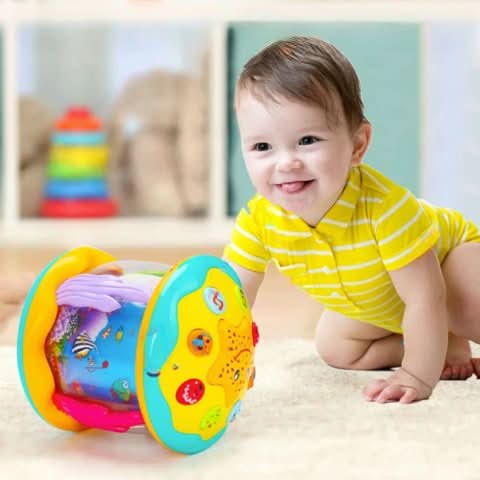 Interactieve muzikale baby trommel van ABS kunststof met licht en geluid, educatief en veilig.