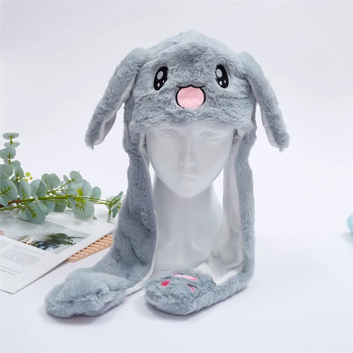 Schattige BunnyBounce Hat, konijn met beweegbare oren, ideaal voor kerst en feest.