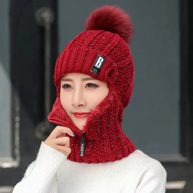 Essentiële winteraccessoire: Gebreide dames bivakmuts met pompon, biedt ultieme bescherming tegen de kou.