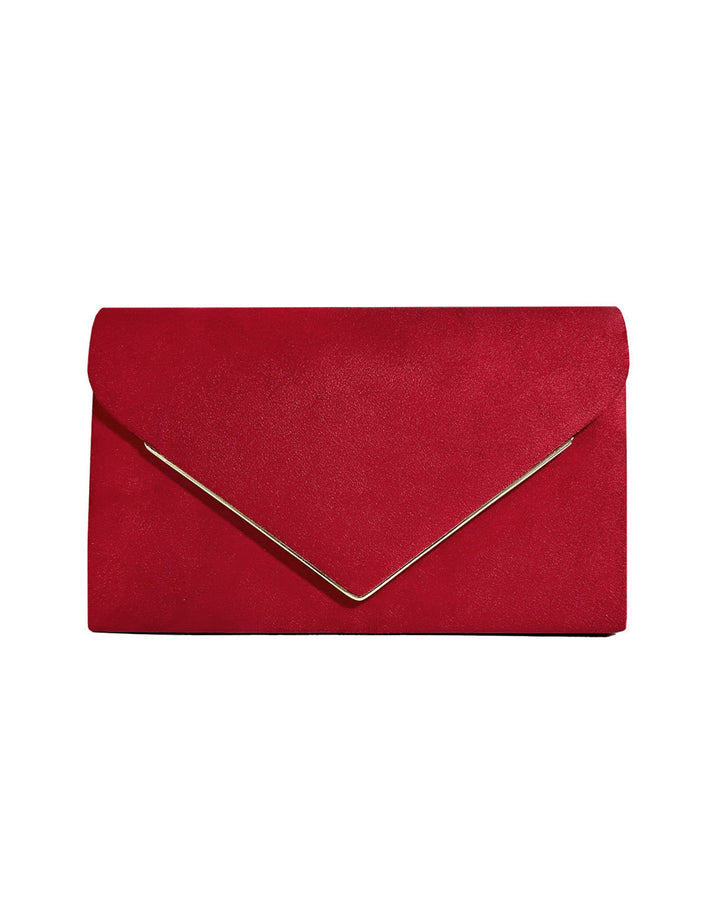Dames handtas: suède-stijl fluwelen clutch met kettinghandvat, perfect voor avondkleding.