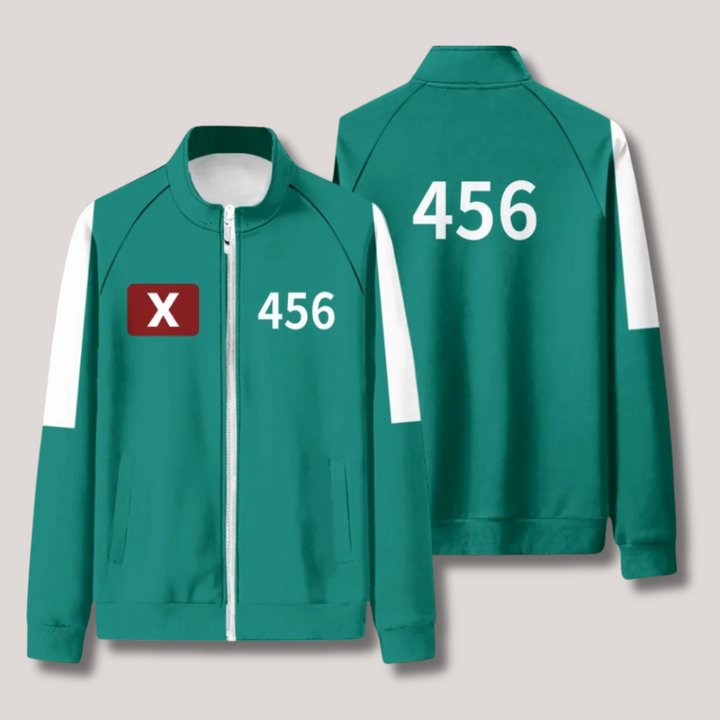 Unisex groene Squid Game kleding, comfortabel trainingspak perfect voor tv-serie fans en recreatie.