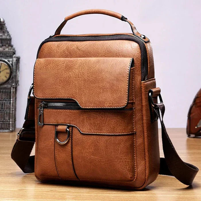 Luxe leren dames schoudertas; stijlvol accessoire voor dagelijks gebruik. Elegant en praktisch design.