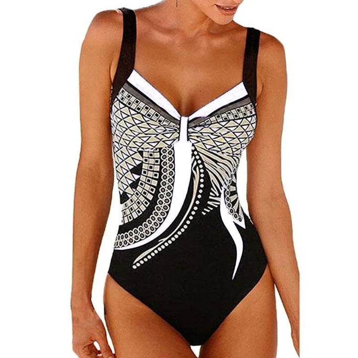 Dames bedrukt badpak Zinnia; comfortabele, modieuze zwemkleding. Ideaal voor zwemmen, strand of zwembad.