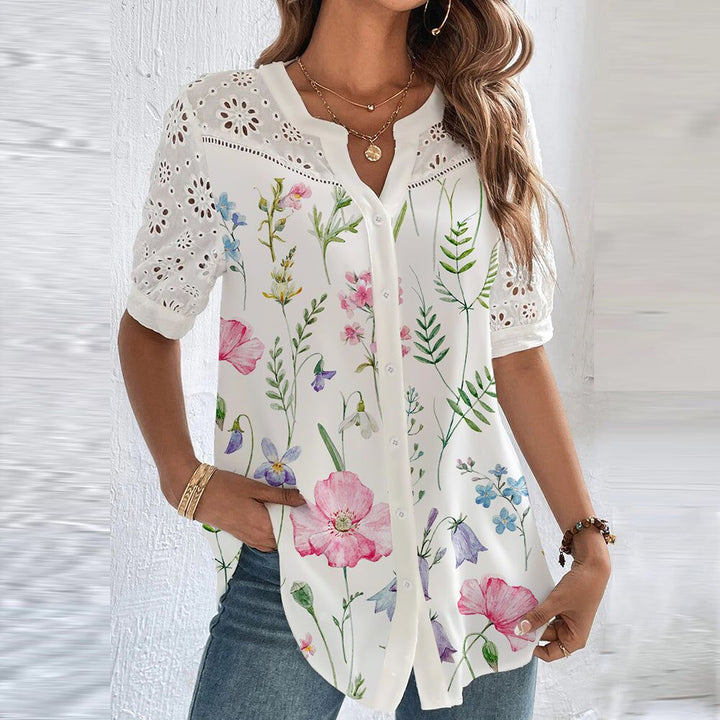 Stijlvolle damesblouse met vrolijke print en perfecte pasvorm. Comfortabel voor casual en chique gelegenheden.