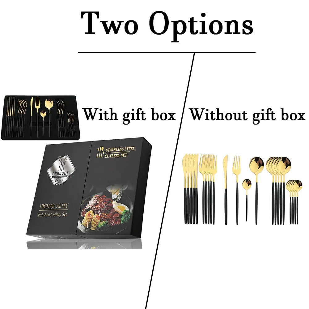 Complete 24-delige Aurinox RVS bestekset voor 6 personen, modern servies, zilverkleurig.